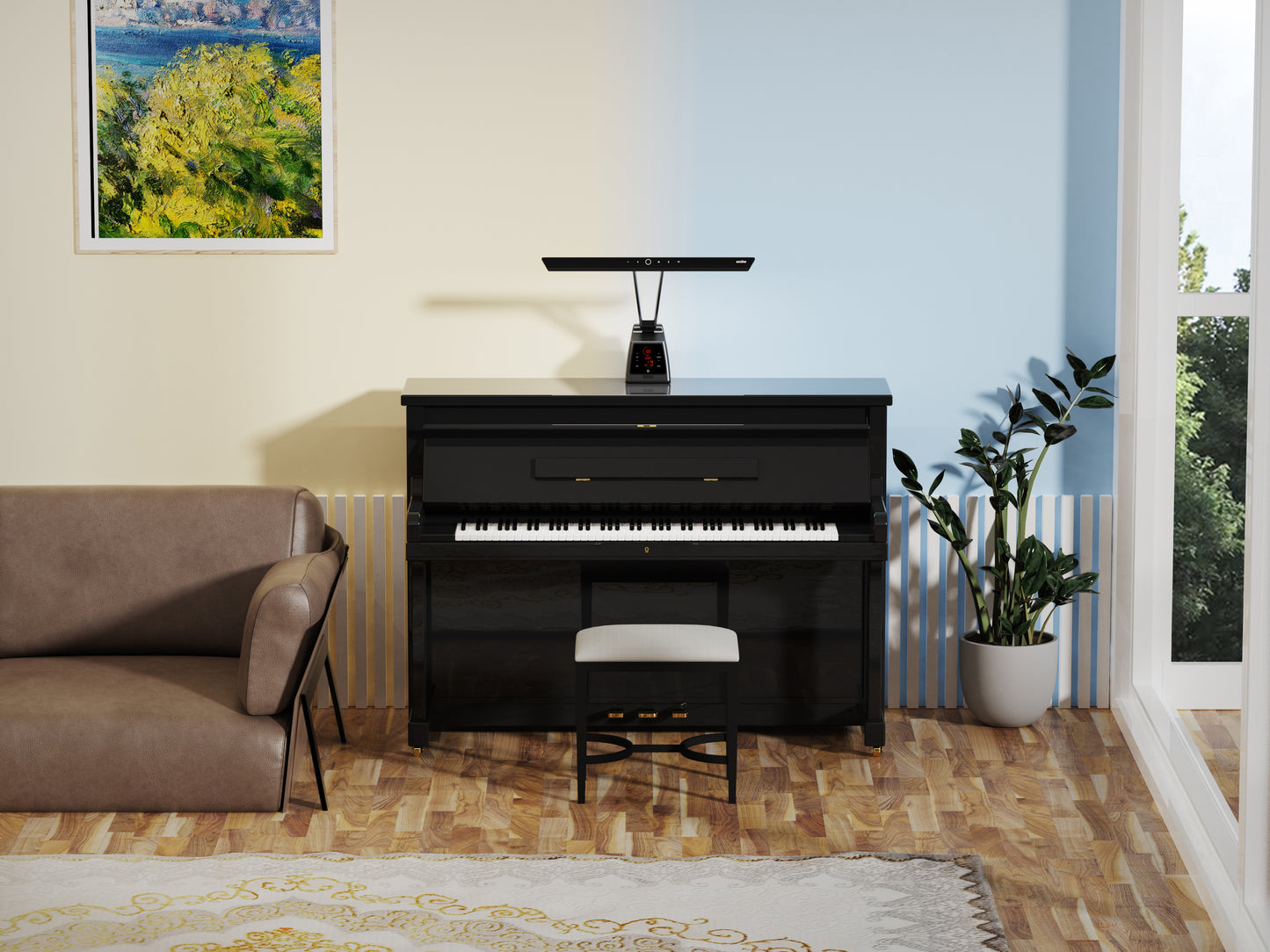 piano lamp in livingroom