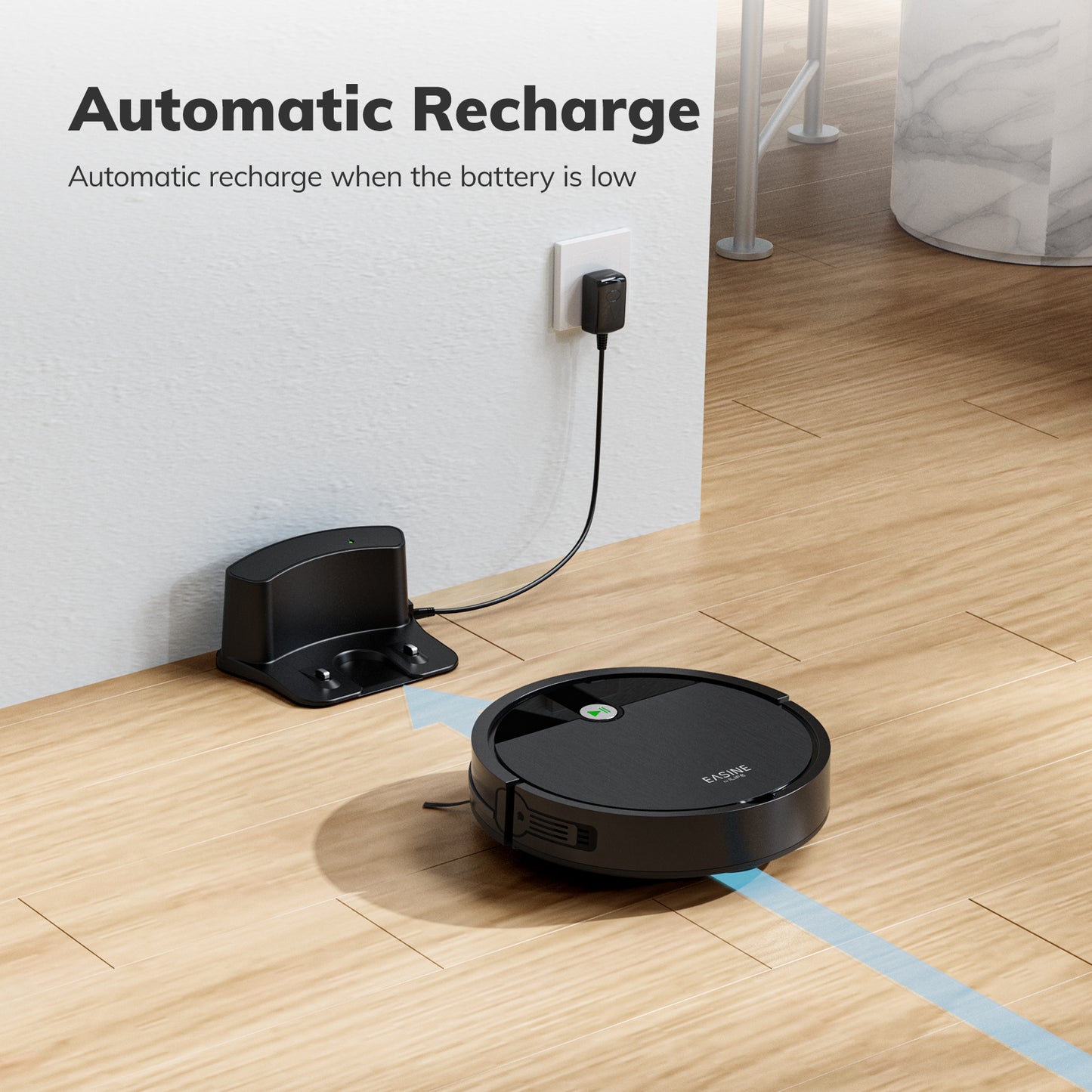 EASINE E3  I  Ultra-Slim Robot Vacuum with Tangle-Free Suction